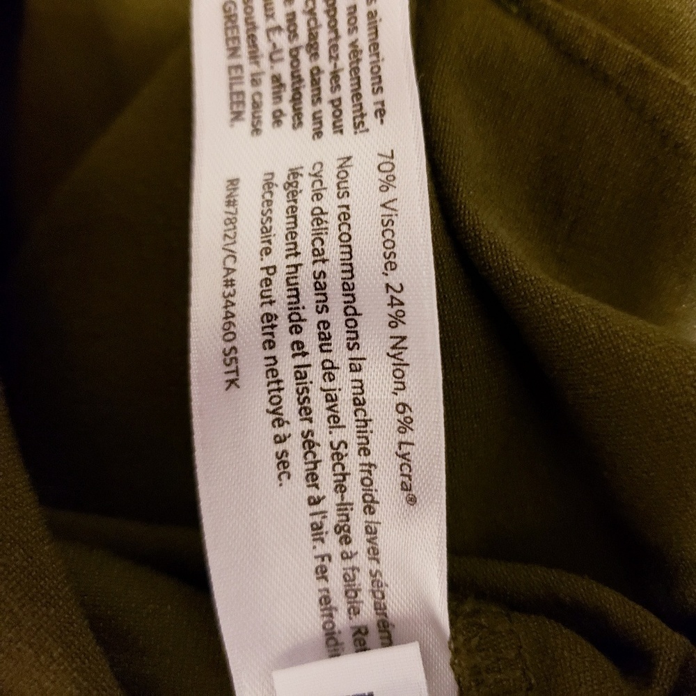 Eileen Fisher Slim Ankle Pants in Olive Green - Picture 4 of 5